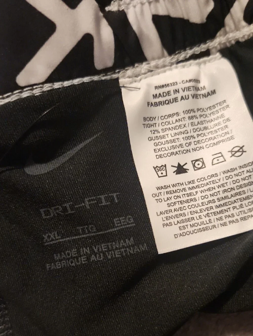 Nike Black & White Logo-Print 2-in-1 Athletic Shorts